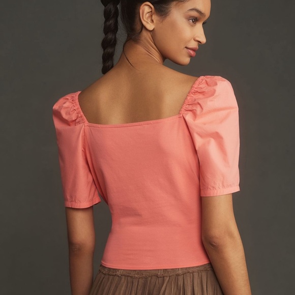 NWT By Anthropologie Puff-Sleeve Wrap Top - Picture 3 of 8